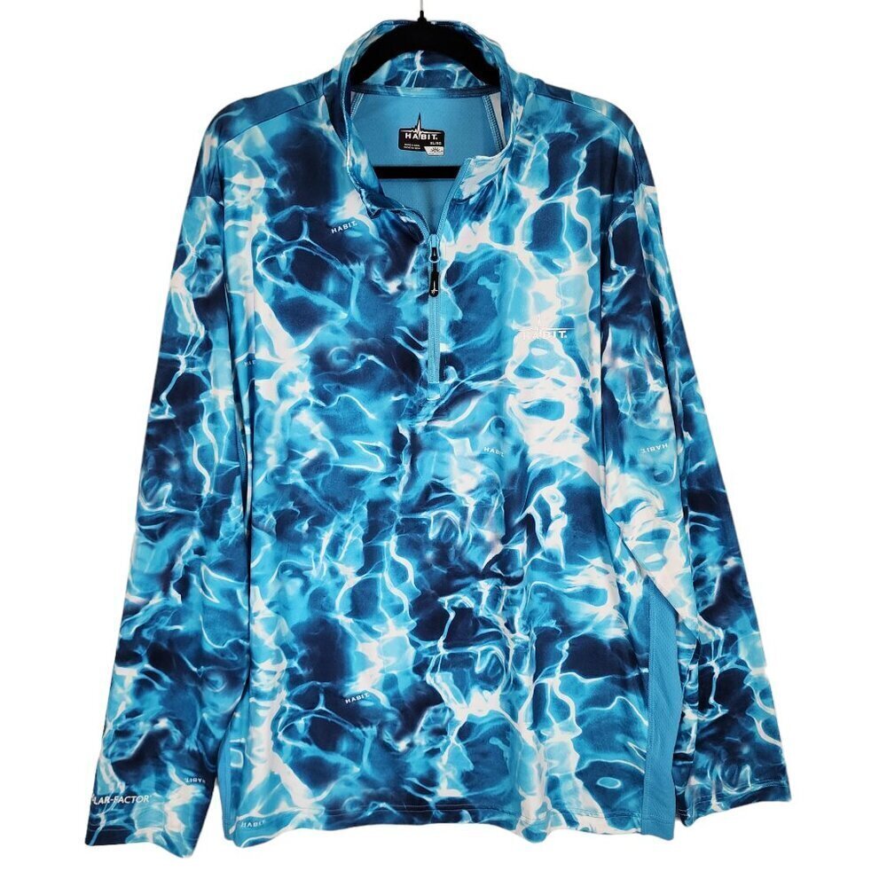 Habit‎ Waves Solar Factor UPF 40+ Sun Protection Long Sleeve Water Shirt sz XL
